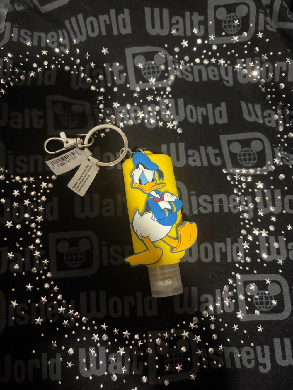 Disney Yellow Donald Duck Silicone Hand Sanitizer Keychain